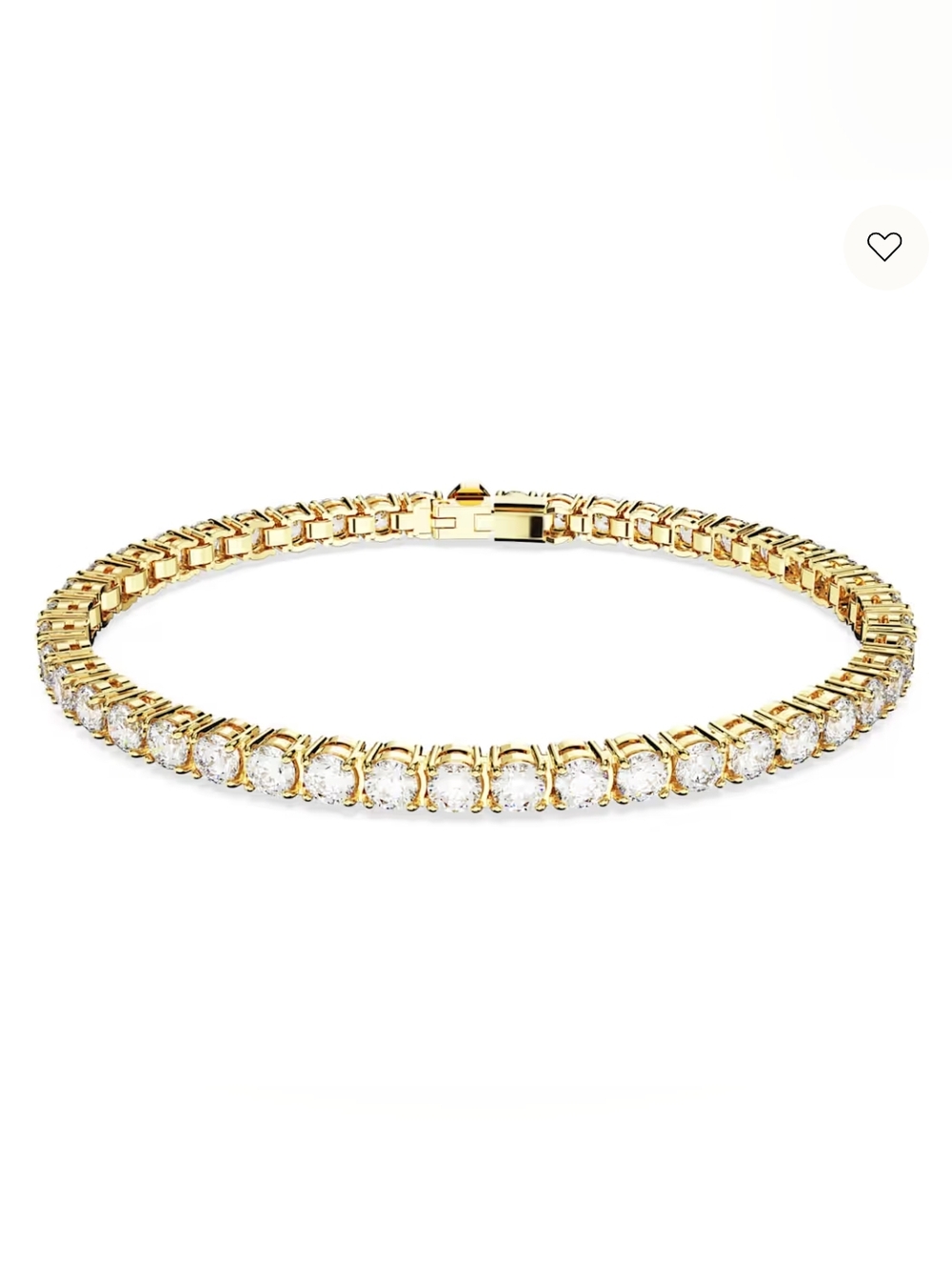 Gold Toned Swarovski Matrix Tennis Bracelet Size S